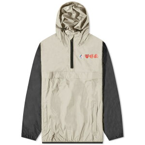 �y���������z �R���E�f�E�M�����\�� �����Y �W���P�b�g�E�u���]�� �A�E�^�[ Comme des Garcons Play x K-Way Half Zip Block Colour Jacket Beige & Black