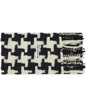 ANl XgDfBIY fB[X ANZT[ }t[EXg[EXJ[t Acne Studios Vadik Houndstooth Scarf White & Black zCg