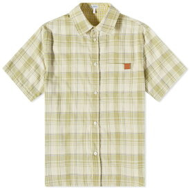 【送料無料】 ロエベ メンズ シャツ トップス Loewe Short Sleeve Check Shirt Green & Yellow