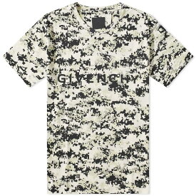 【送料無料】 ジバンシー メンズ Tシャツ トップス Givenchy Digital Camo Logo T-Shirt Beige & Black