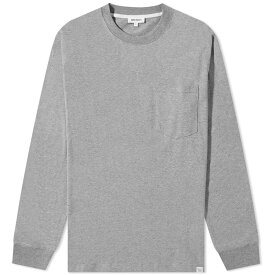 【送料無料】 ノースプロジェクト メンズ Tシャツ トップス Norse Projects Long Sleeve Johannes Standard Pocket T-Shirt Light Grey Melange