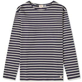 【送料無料】 アルモーリュックス メンズ Tシャツ トップス Armor-Lux Long Sleeve Houat Mariniere T-Shirt Navy & Natural