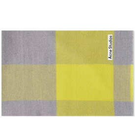 【送料無料】 アクネ ストゥディオズ メンズ マフラー・ストール・スカーフ アクセサリー Acne Studios Varity Check Scarf Acid Yellow & Carbon Grey