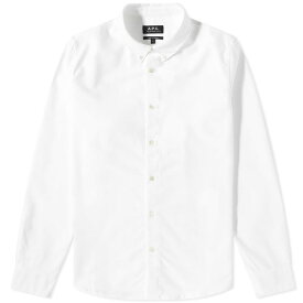 【送料無料】 アーペーセー メンズ シャツ トップス A.P.C. Greg Logo Button Down Oxford Shirt White