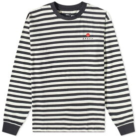 【送料無料】 エドウィン メンズ Tシャツ トップス Edwin Long Sleeve Basic Stripe T-Shirt Black & White