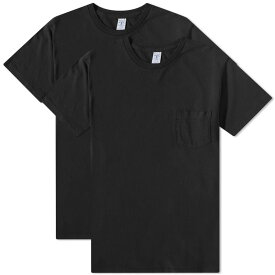 【送料無料】 ベルバシーン メンズ Tシャツ トップス Velva Sheen 2 Pack Pocket T-Shirt Black