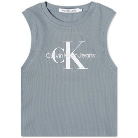 【送料無料】 カルバンクライン レディース タンクトップ トップス Calvin Klein Monologo Rib Tank Top Grey