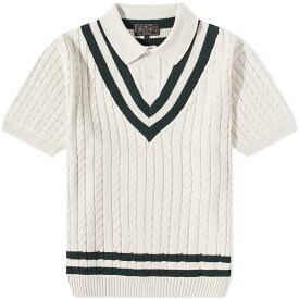 【送料無料】 ビームス プラス メンズ ポロシャツ トップス END. x Beams Plus 'Ivy League' Cricket Knit Polo Ivory & Dark Green