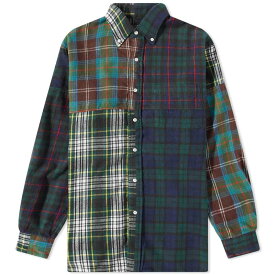 【送料無料】 ビームス プラス メンズ シャツ トップス END. x Beams Plus 'Ivy League' Button Down Flannel Check Panel Shirt Multi