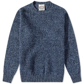 【送料無料】 ジャミーソンズオブシェトランド メンズ ニット・セーター アウター Jamieson's of Shetland Crew Knit Admiral & Blue Danube