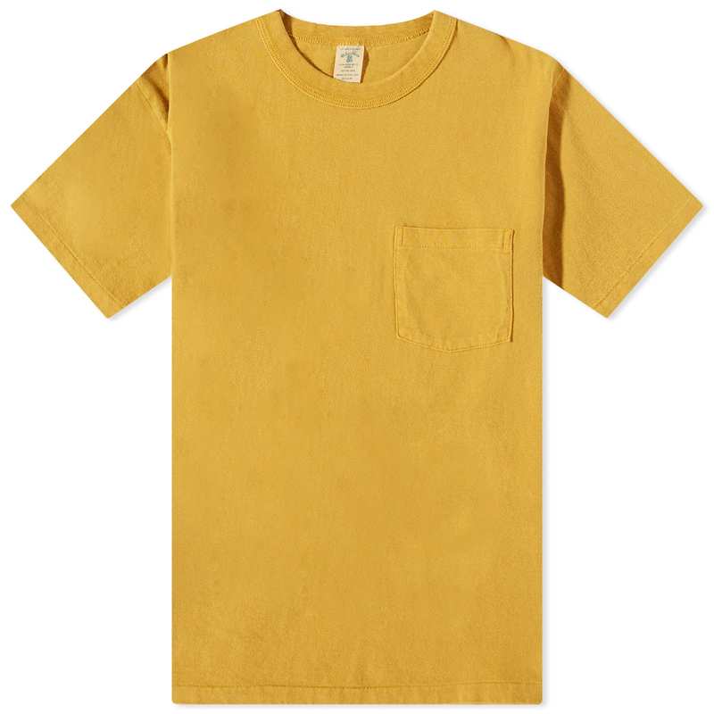  ベルバシーン メンズ Tシャツ トップス Velva Sheen Pigment Dyed Pocket Tee Mustard