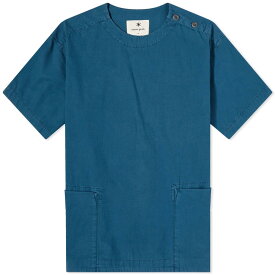 【送料無料】 スノーピーク レディース Tシャツ トップス Snow Peak Recycled Cotton Tee Blue
