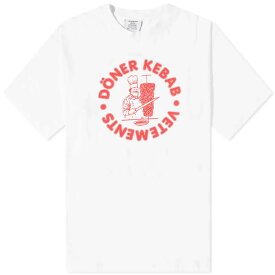 【送料無料】 ヴェトモン メンズ Tシャツ トップス VETEMENTS Doner Kebab T-Shirt White