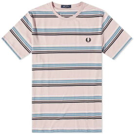 【送料無料】 フレッドペリー メンズ Tシャツ トップス Fred Perry Stripe T-Shirt Chalky Pink