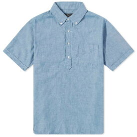 【送料無料】 ビームス プラス メンズ シャツ トップス Beams Plus B.D. Pullover Short Sleeve Chambray Shirt Blue