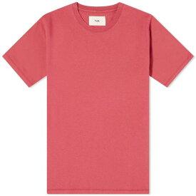 【送料無料】 フォーク メンズ Tシャツ トップス Folk Contrast Sleeve T-Shirt Pomegranate