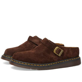 【送料無料】 ドクターマーチン メンズ サンダル シューズ Dr. Martens Isham Buckle Mule Dark Brown Suede