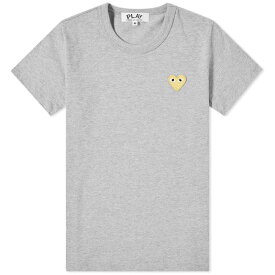 【送料無料】 コム・デ・ギャルソン レディース Tシャツ トップス Comme des Garcons Play Women's Gold Heart Logo T-Shirt Grey