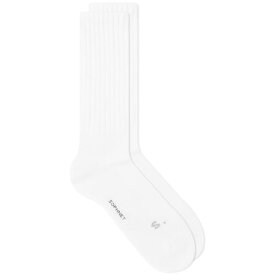 【送料無料】 ソフネット メンズ 靴下 アンダーウェア SOPHNET. Loose Ribbed Socks White