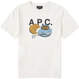 【送料無料】 アーペーセー メンズ Tシャツ トップス END. x A.P.C. 'Coffee Club' Cedric T-Shirt Off White