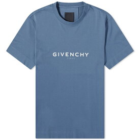 【送料無料】 ジバンシー メンズ Tシャツ トップス Givenchy Paris Reverse Logo T-Shirt Military Blue