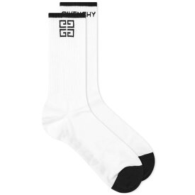 【送料無料】 ジバンシー メンズ 靴下 アンダーウェア Givenchy 4G Logo Socks White & Black
