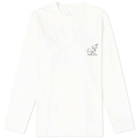 【送料無料】 スノーピーク メンズ Tシャツ トップス Snow Peak Long Sleeve Foam Print T-Shirt White