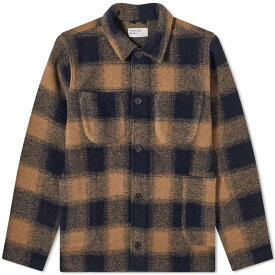 【送料無料】 ユニバーサルワークス メンズ ジャケット・ブルゾン アウター Universal Works Check Wool Fleece Lumber Jacket Navy