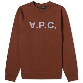 【送料無料】 アーペーセー メンズ パーカー・スウェット アウター A.P.C. VPC Logo Crew Sweat Chocolate