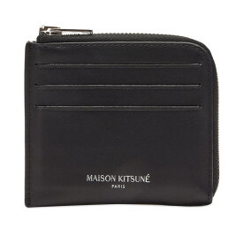 【送料無料】 メゾンキツネ メンズ 財布 アクセサリー Maison Kitsune Zipped Cardholder Black