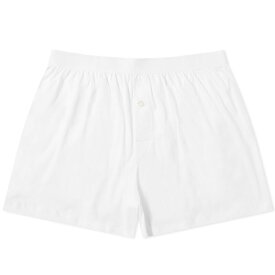 【送料無料】 サンスペル メンズ ボクサーパンツ アンダーウェア Sunspel Superfine One Button Boxer Shorts White