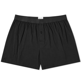 【送料無料】 サンスペル メンズ ボクサーパンツ アンダーウェア Sunspel Superfine One Button Boxer Shorts Black