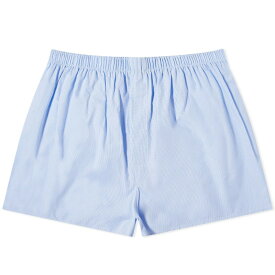 【送料無料】 サンスペル メンズ ボクサーパンツ アンダーウェア Sunspel Woven Boxer Shorts Light Blue Gingham