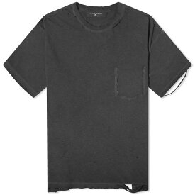 【送料無料】 ジョンエリオット メンズ Tシャツ トップス John Elliott x MASTERMIND JAPAN Oil Wash Folsom Pocket T-Shi Black