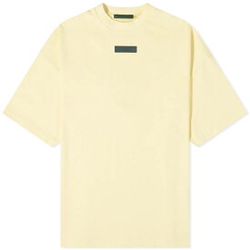 【送料無料】 フィアオブゴッド メンズ Tシャツ トップス Fear of God ESSENTIALS Spring Tab Crew Neck T-Shirt Garden Yellow