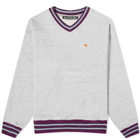 【送料無料】 アクネ ストゥディオズ メンズ パーカー・スウェット アウター Acne Studios Fiah V Neck Crew Sweat Marble Grey Melange