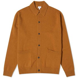 【送料無料】 サンスペル メンズ ジャケット・ブルゾン アウター Sunspel Lambswool Knit Jacket Dark Camel