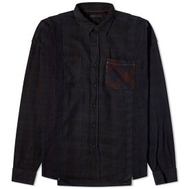 【送料無料】 ニードルズ メンズ シャツ トップス Needles 7 Cuts Wide Over Dyed Flannel Shirt Black