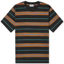 【送料無料】 カーハート メンズ Tシャツ トップス Carhartt WIP Haynes Stripe T-Shirt Black Stripe