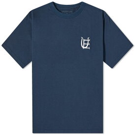 【送料無料】 ユニフォームエクスペリメント メンズ Tシャツ トップス Uniform Experiment Authentic Logo Wide T-Shirt Navy