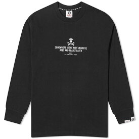 【送料無料】 ベイシング エイプ メンズ Tシャツ トップス AAPE Big X-Bone Long Sleeve T-Shirt Black