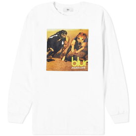 【送料無料】 フラグスタフ メンズ Tシャツ トップス Flagstuff x Blur Parklife Long Sleeve T-Shirt White