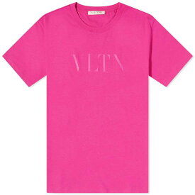 【送料無料】 ヴァレンティノ メンズ Tシャツ トップス Valentino VLTN T-Shirt Pink