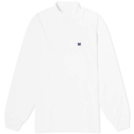 【送料無料】 ニードルズ メンズ Tシャツ トップス Needles Long Sleeve Mock Neck T-Shirt White