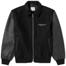 【送料無料】 エムケーアイ メンズ ジャケット・ブルゾン アウター MKI NDM Leather Varsity Jacket Black