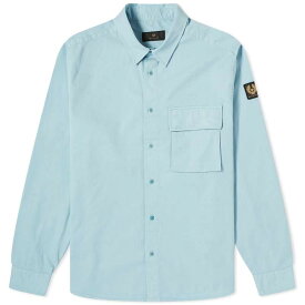 【送料無料】 ベルスタッフ メンズ シャツ トップス Belstaff Scale Garment Dyed Shirt Skyline Blue