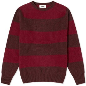 【送料無料】 ワイエムシー メンズ ニット・セーター アウター YMC Suedehead Stripe Crew Knit Burgundy Stripe