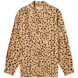 【送料無料】 ワコマリア メンズ シャツ トップス Wacko Maria Leopard Print Hawaiian Shirt Beige