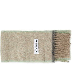 ANl XgDfBIY fB[X ANZT[ }t[EXg[EXJ[t S Acne Studios Vally Solid Logo Scarf Beige & Grey O[