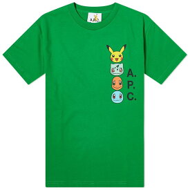 【送料無料】 アーペーセー レディース Tシャツ トップス A.P.C. Pokemon The Portrait T-Shirt Kaa Green